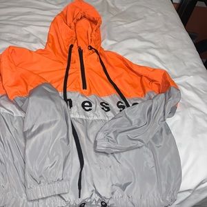 Orange windbreaker